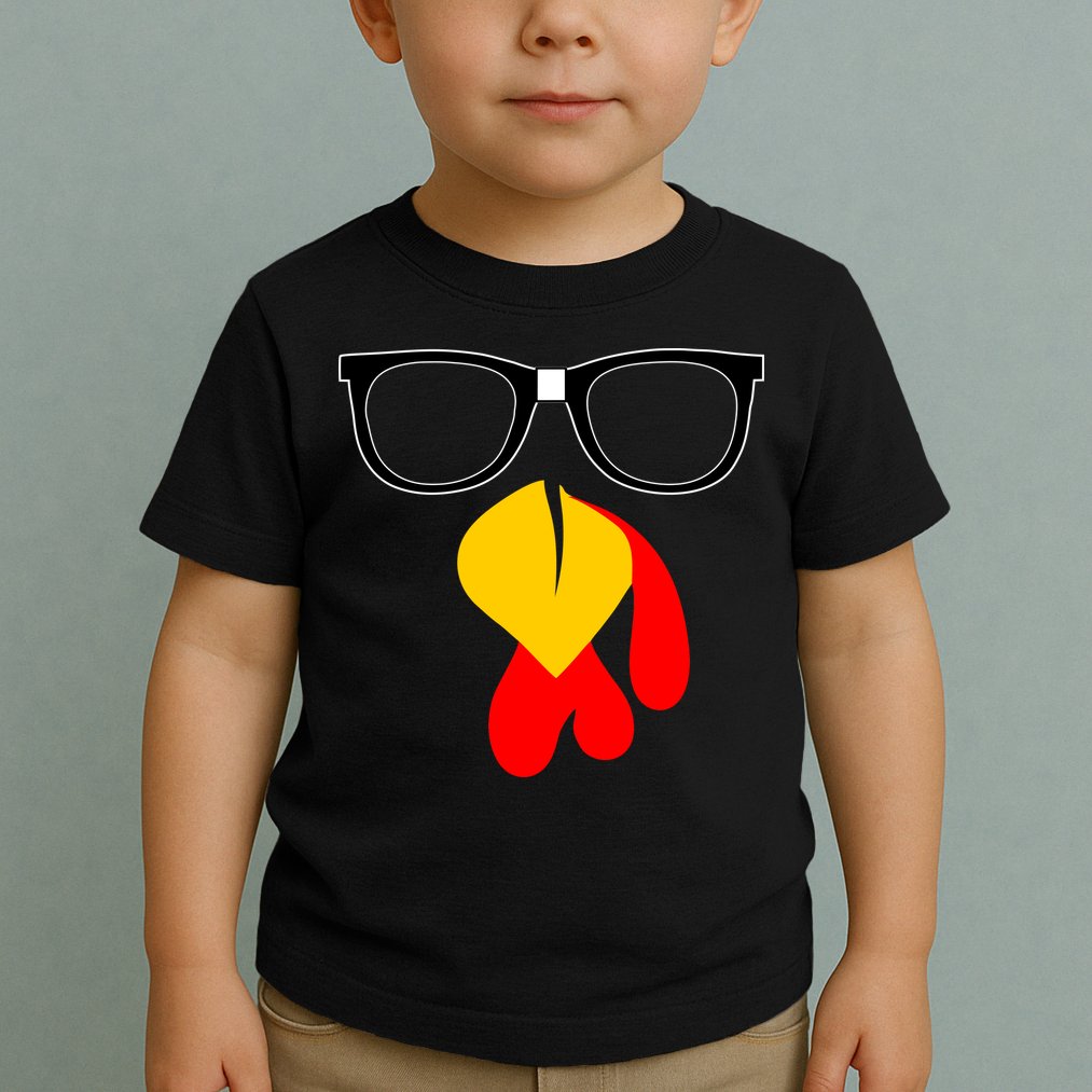 Hipster Turkey Nerd Glasses Thanksgiving Toddler T-Shirt