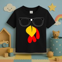 Hipster Turkey Nerd Glasses Thanksgiving Toddler T-Shirt
