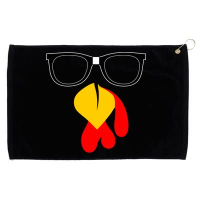 Hipster Turkey Nerd Glasses Thanksgiving Grommeted Golf Towel