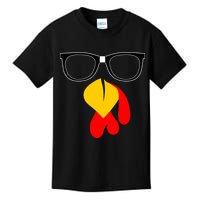 Hipster Turkey Nerd Glasses Thanksgiving Kids T-Shirt