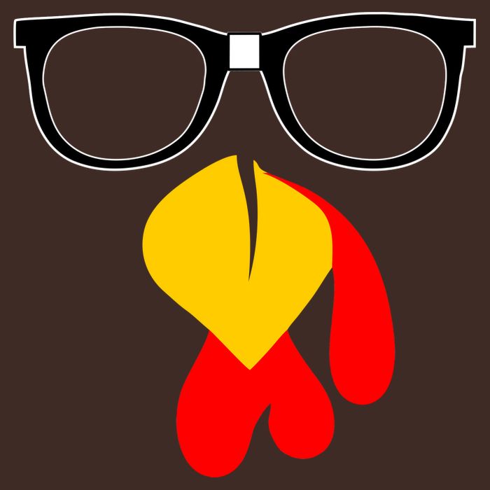 Hipster Turkey Nerd Glasses Thanksgiving Cooling Performance Crew T-Shirt