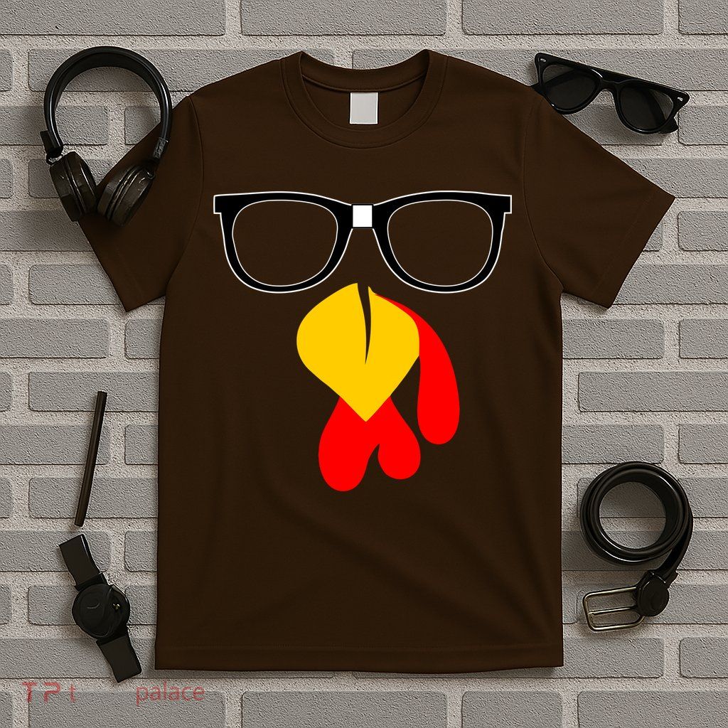 Hipster Turkey Nerd Glasses Thanksgiving T-Shirt