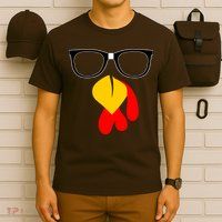 Hipster Turkey Nerd Glasses Thanksgiving T-Shirt