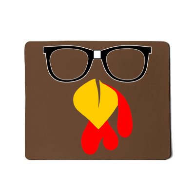 Hipster Turkey Nerd Glasses Thanksgiving Mousepad