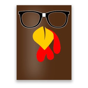 Hipster Turkey Nerd Glasses Thanksgiving Poster