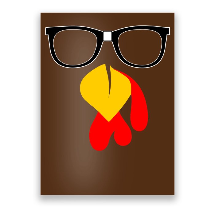 Hipster Turkey Nerd Glasses Thanksgiving Poster