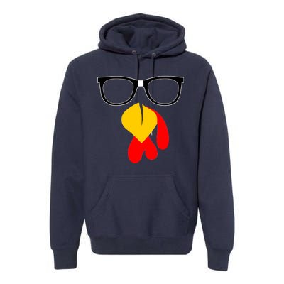 Hipster Turkey Nerd Glasses Thanksgiving Premium Hoodie