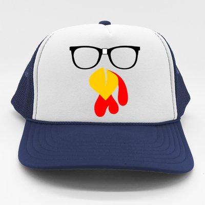 Hipster Turkey Nerd Glasses Thanksgiving Trucker Hat