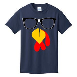 Hipster Turkey Nerd Glasses Thanksgiving Kids T-Shirt