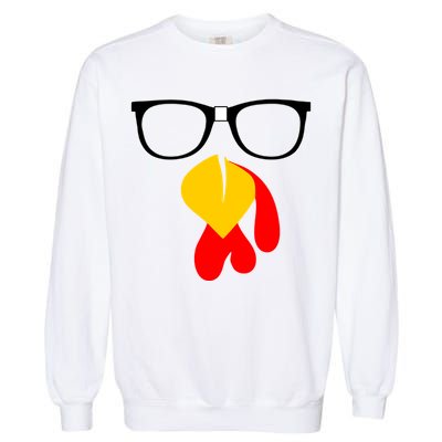 Hipster Turkey Nerd Glasses Thanksgiving Garment-Dyed Sweatshirt