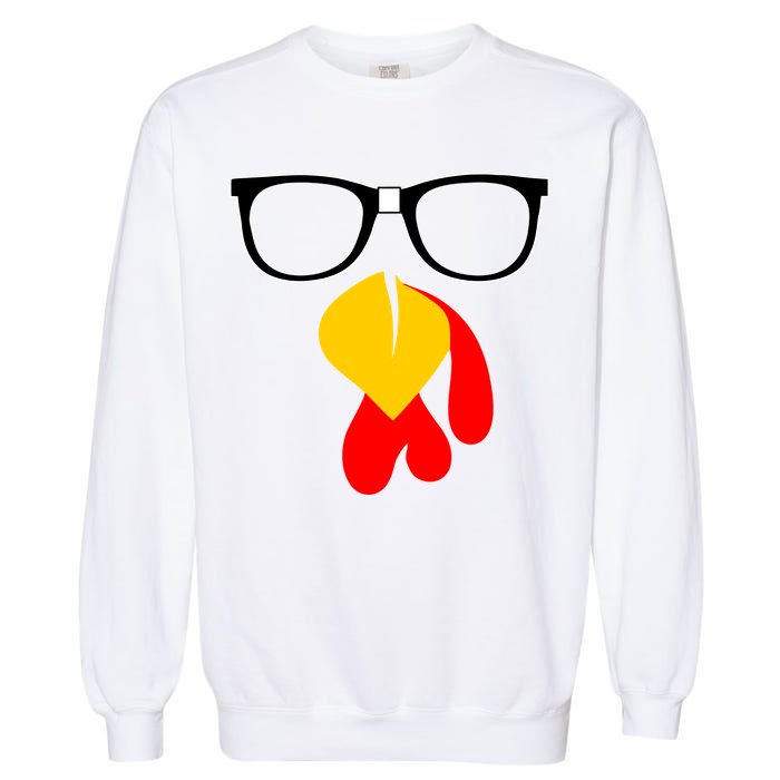 Hipster Turkey Nerd Glasses Thanksgiving Garment-Dyed Sweatshirt
