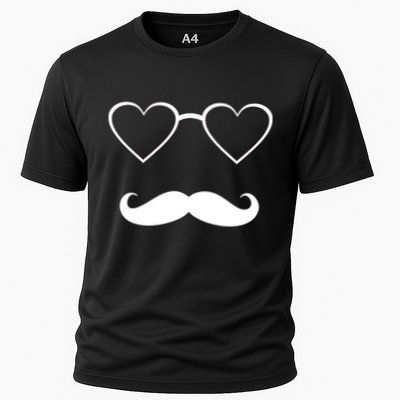 Hipster Valentine's Day Heart Glasses w/ Mustache Performance Shirt