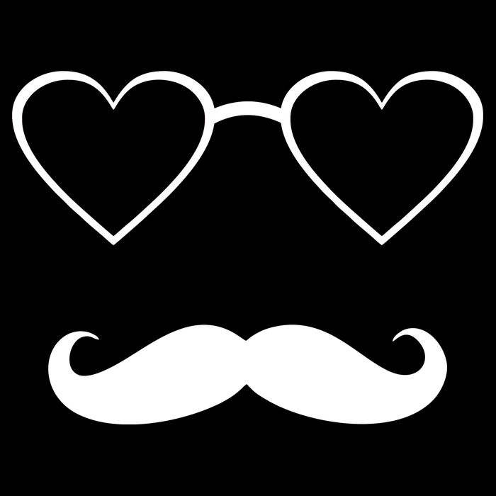 Hipster Valentine's Day Heart Glasses w/ Mustache Cooling Performance Crew T-Shirt