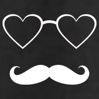 Hipster Valentine's Day Heart Glasses w/ Mustache Adult Drive Performance Visor