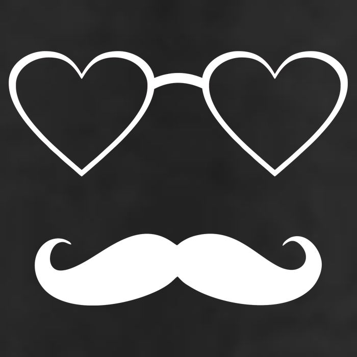 Hipster Valentine's Day Heart Glasses w/ Mustache Adult Drive Performance Visor