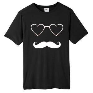 Hipster Valentine's Day Heart Glasses w/ Mustache Tall Fusion ChromaSoft Performance T-Shirt