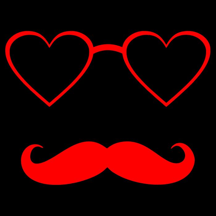 Hipster Valentine's Day Heart Glasses w/ Mustache Mug