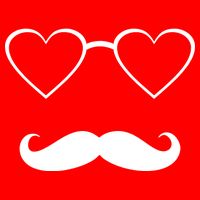 Hipster Valentine's Day Heart Glasses w/ Mustache Baby Bodysuit