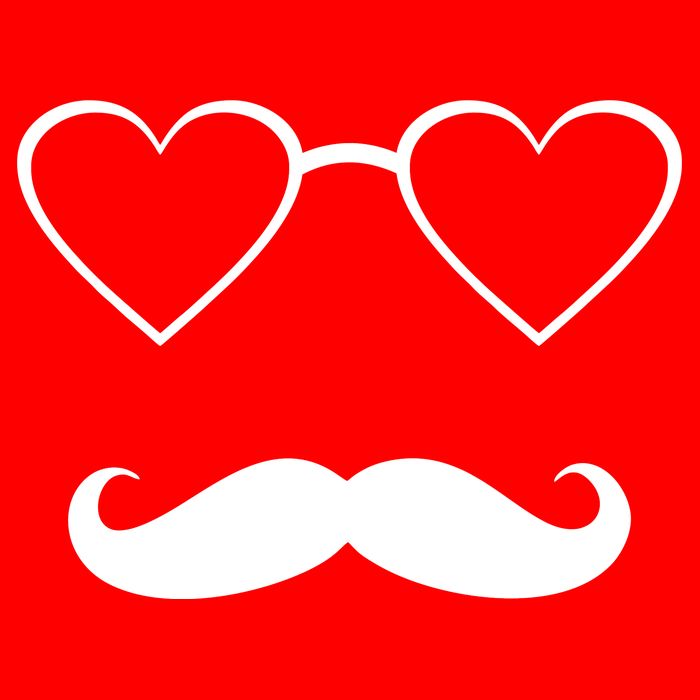 Hipster Valentine's Day Heart Glasses w/ Mustache Baby Bodysuit