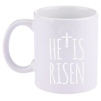 He Is Risen Christian Gifts Happy Easter 11oz C Handle Ceramic Mug