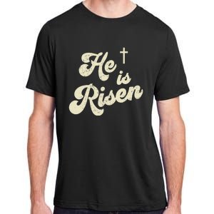 He Is Risen Cross Jesus Easter Day Christians Adult ChromaSoft Performance T-Shirt