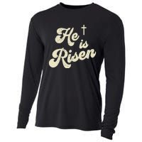 He Is Risen Cross Jesus Easter Day Christians Cooling Performance Long Sleeve Crew