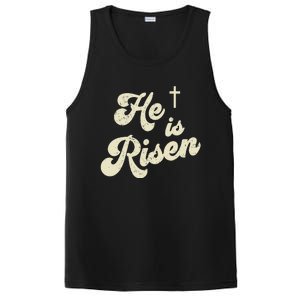 He Is Risen Cross Jesus Easter Day Christians PosiCharge Competitor Tank