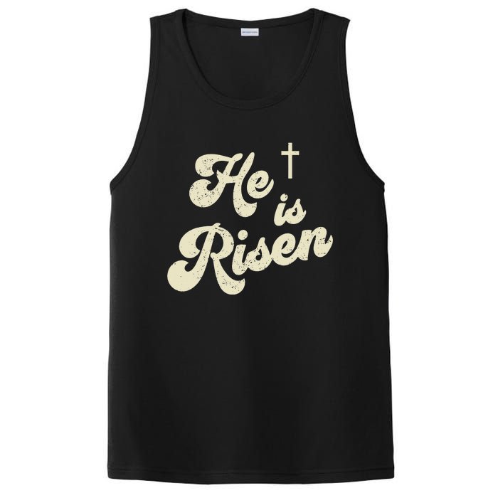 He Is Risen Cross Jesus Easter Day Christians PosiCharge Competitor Tank