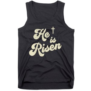 He Is Risen Cross Jesus Easter Day Christians Tank Top