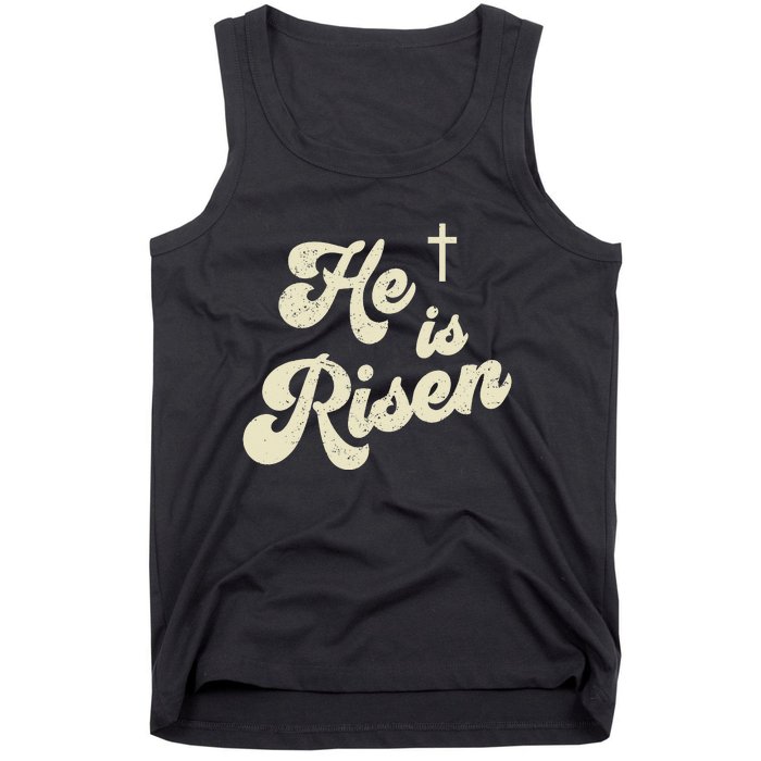 He Is Risen Cross Jesus Easter Day Christians Tank Top