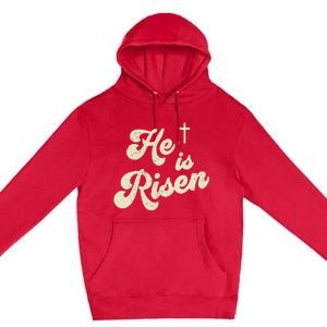 He Is Risen Cross Jesus Easter Day Christians Premium Pullover Hoodie