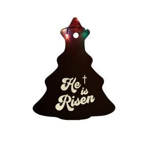 He Is Risen Cross Jesus Easter Day Christians Ceramic Tree Ornament