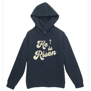 He Is Risen Cross Jesus Easter Day Christians Urban Pullover Hoodie