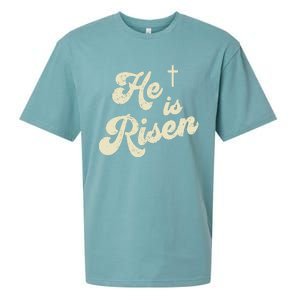 He Is Risen Cross Jesus Easter Day Christians Sueded Cloud Jersey T-Shirt