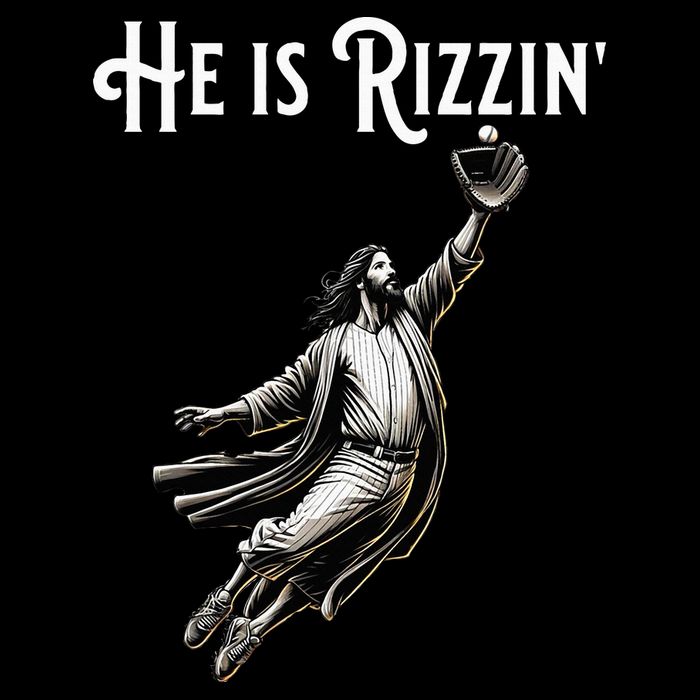 He Is Rizzin Jesus Playing Baseball Funny Sports Rizz Backpack