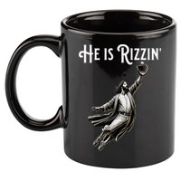 He Is Rizzin Jesus Playing Baseball Funny Sports Rizz 11oz C Handle Ceramic Mug