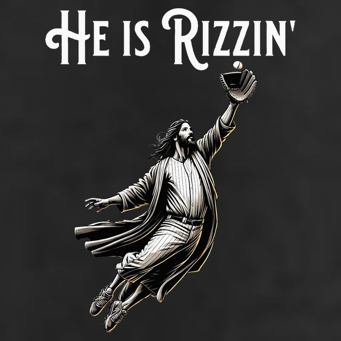 He Is Rizzin Jesus Playing Baseball Funny Sports Rizz 11oz C Handle Ceramic Mug