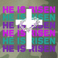 He Is Risen Retro Cross Easter Legacy Tie Dye Trucker Hat