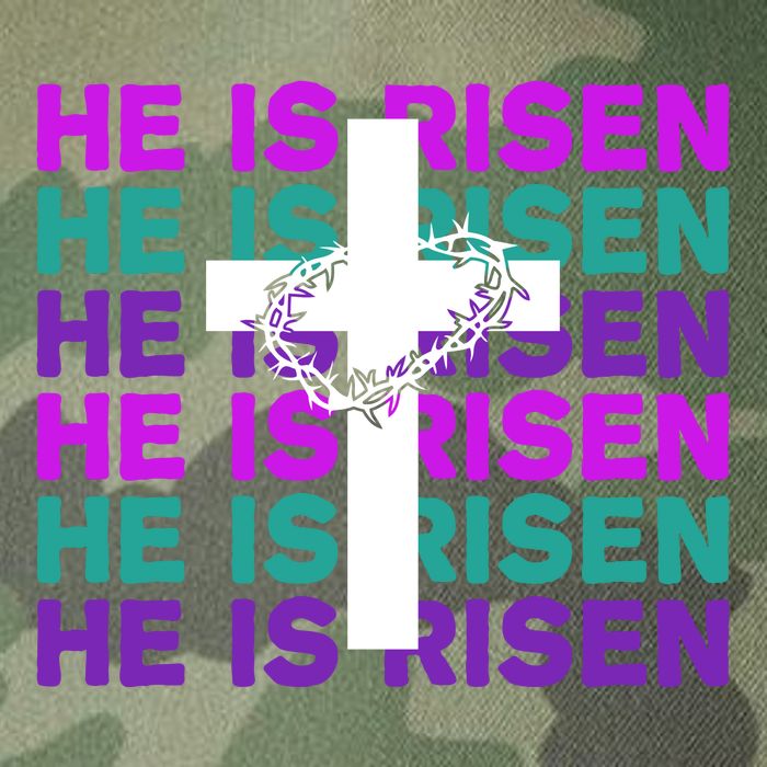 He Is Risen Retro Cross Easter Legacy Tie Dye Trucker Hat