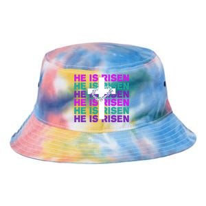 He Is Risen Retro Cross Easter Tie Dye Newport Bucket Hat