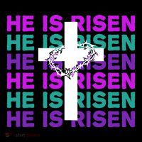 He Is Risen Retro Cross Easter Flexfit Unipanel Trucker Cap