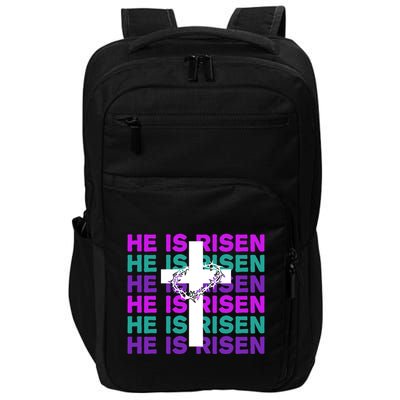 He Is Risen Retro Cross Easter Impact Tech Backpack