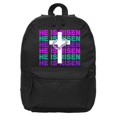 He Is Risen Retro Cross Easter 16 in Basic Backpack