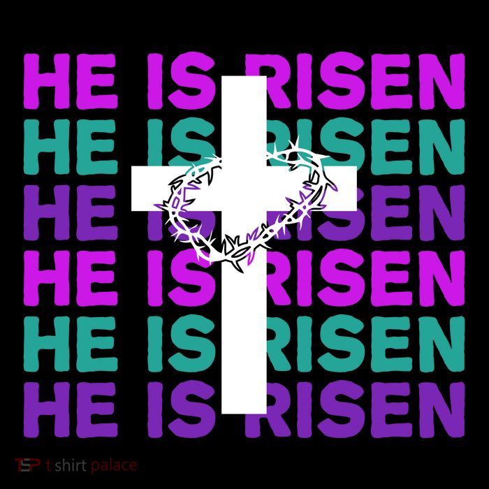 He Is Risen Retro Cross Easter Bag