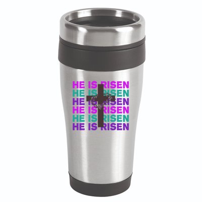 He Is Risen Retro Cross Easter 16oz Travel Tumbler