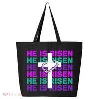 He Is Risen Retro Cross Easter 25L Jumbo Tote