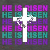 He Is Risen Retro Cross Easter Vector Backpack