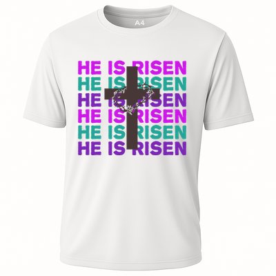 He Is Risen Retro Cross Easter Performance Shirt