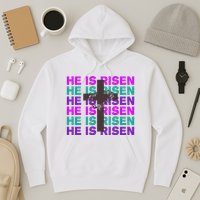 He Is Risen Retro Cross Easter Hoodie