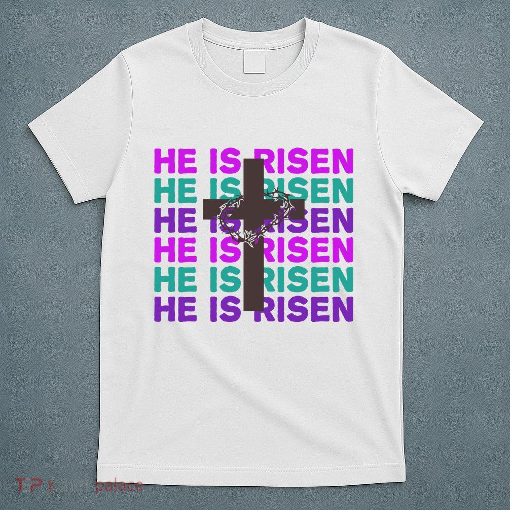 He Is Risen Retro Cross Easter T-Shirt
